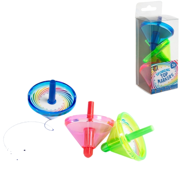 Spinning top markers fidget 6,5 cm set van 3