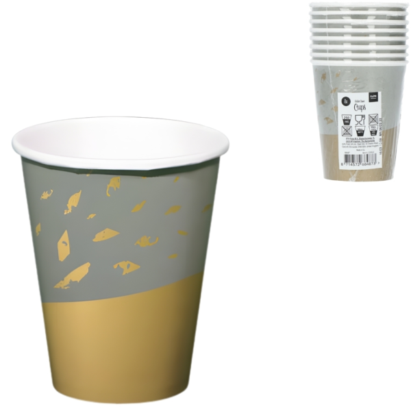 Folat drinkbekers wegwerp Golden Dawn 250 ml 8 stuks