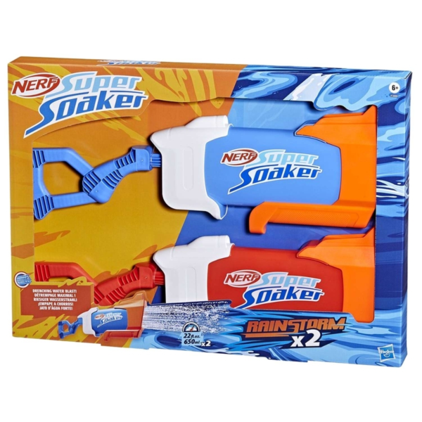 Nerf Super Soaker Rainstorm waterpistolen 55 cm set van 2