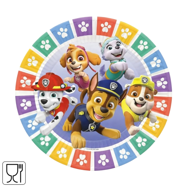 Amscan wegwerp bordjes Paw Patrol 23 cm set van 8