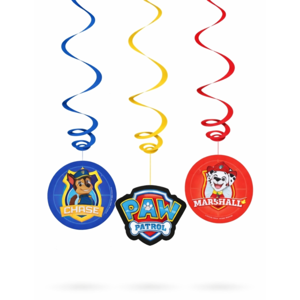 Amscan spiraal slinger Paw Patrol 60 cm set van 6