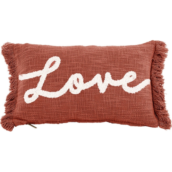 Tiseco kussen Cotton Slub Love roest 30 x 50 cm