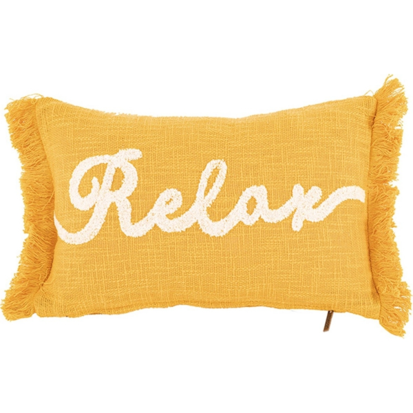 Tiseco kussen Cotton Slub Relax geel 30 x 50 cm