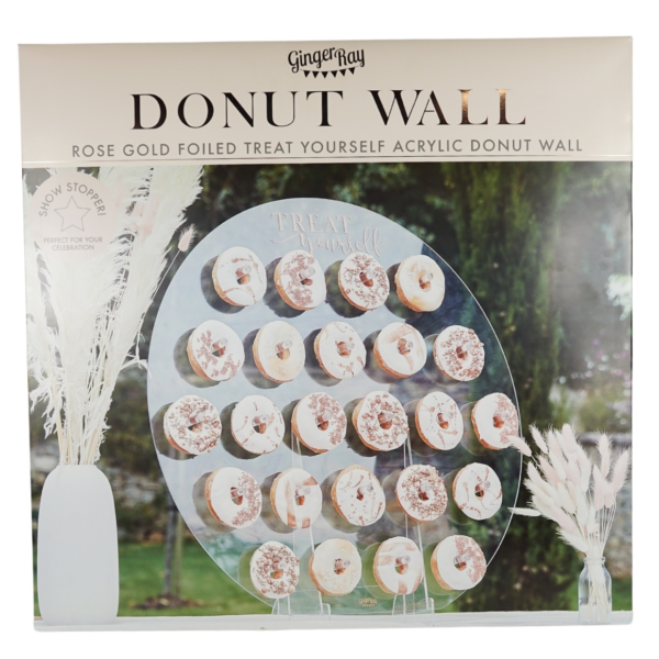 Ginger Ray Donut Wall tafeldecoratie acryl transparant 65 cm