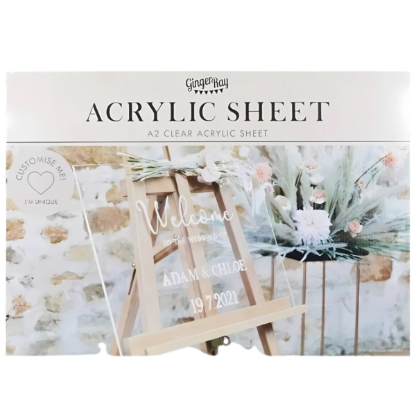 Ginger Ray welkomstbord bruiloft acryl 60 cm