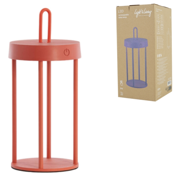 Light & Living tafellamp Isalo LED oplaadbaar terra 28 cm