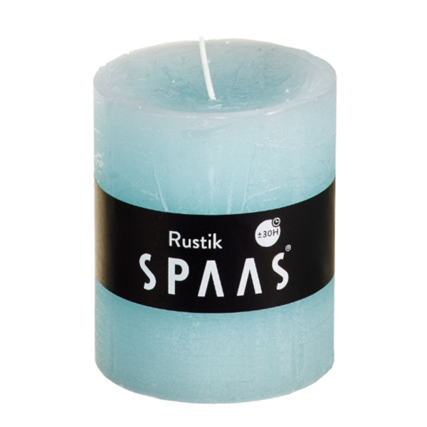 (R) Spaas stompkaars rustiek hemelsblauw 7 x 8 cm