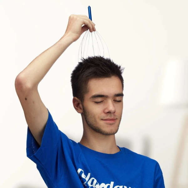 Relaxdays hoofdmassage spin blauw 24,5 cm