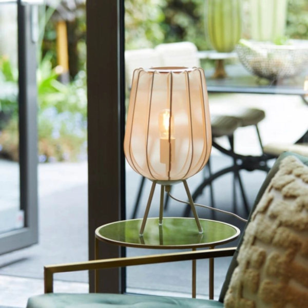 Light & Living tafellamp Plumeria zand 60 cm