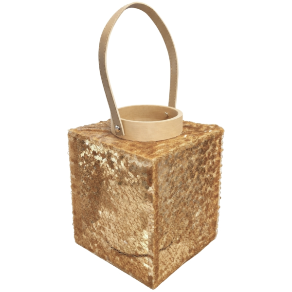 Lantaarn Lofty Glam Square naturel 27 cm