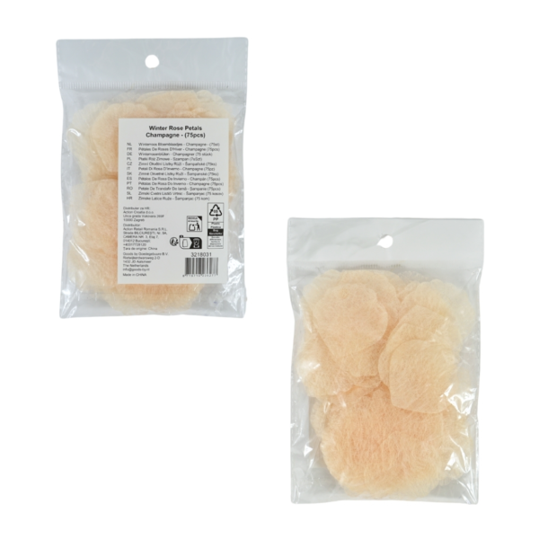 Decoratie Winterroosbladeren 5,5 cm 75 stuks 3 assorti