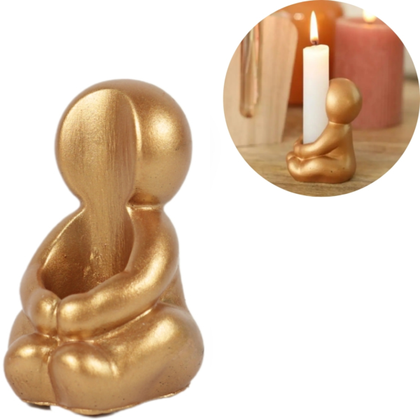 Kaarsenhouder Hug rosegoudkleurig 8 cm