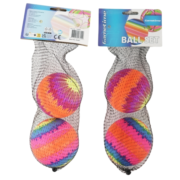 Gametime ballen in net 8 cm assorti set van 2