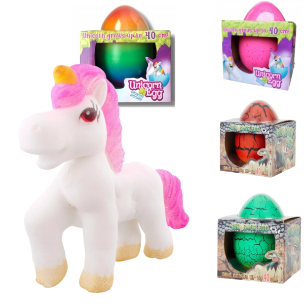 XXL dinosaurus unicorn ei 18 cm 4 assorti
