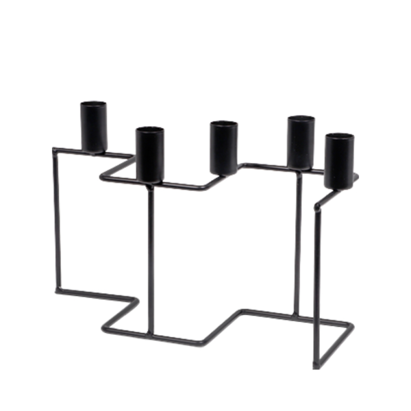 SENZA kandelaar Zig Zag zwart 27 cm