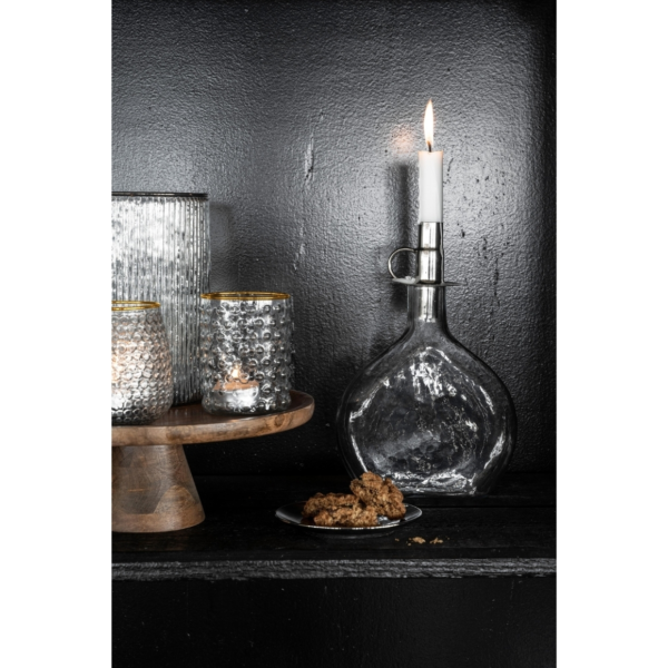 VTwonen kandelaar fles glas 27 cm