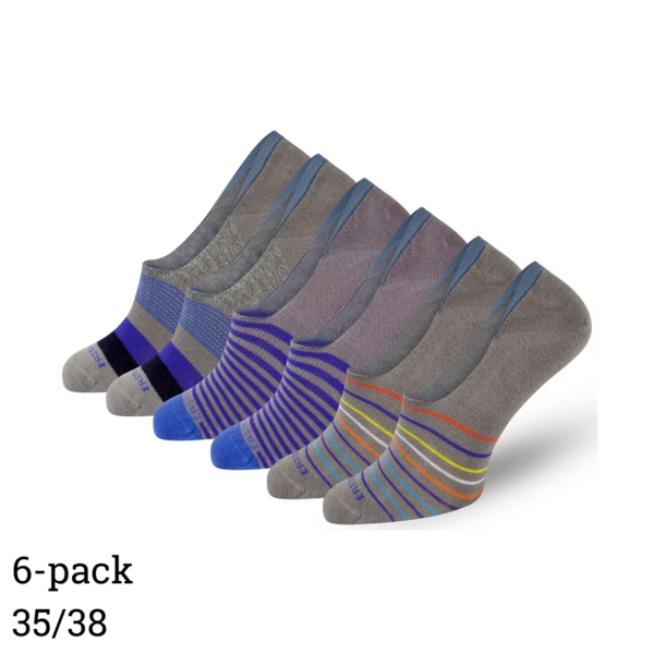 Easton Marlowe no show sokken unisex grijs/blauw/multi maat 35/38 set van 6