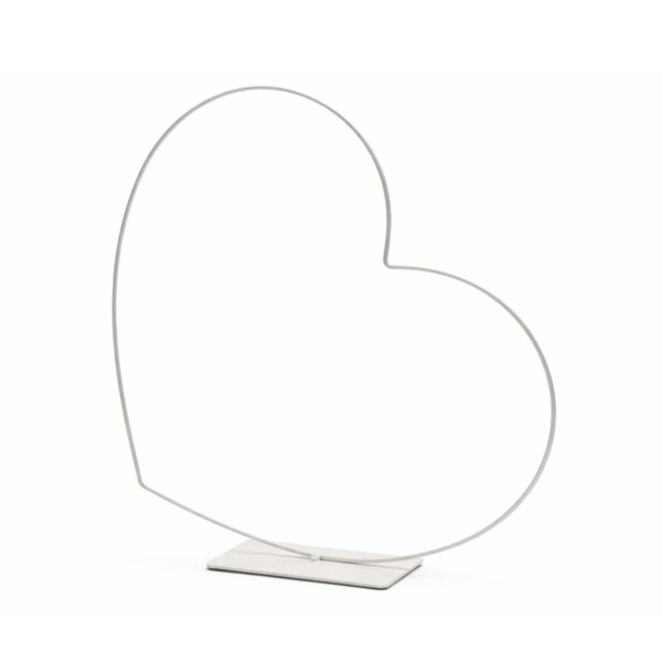 Decoratie Hart Frame liggend wit 39 cm