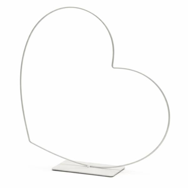 Decoratie Hart Frame liggend wit 58 cm