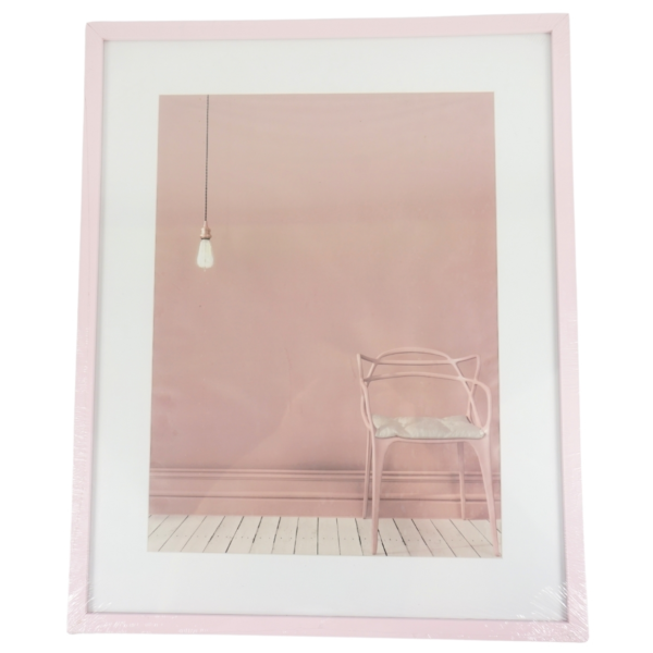 Fotolijst met passe-partout roze 30 x 40 cm
