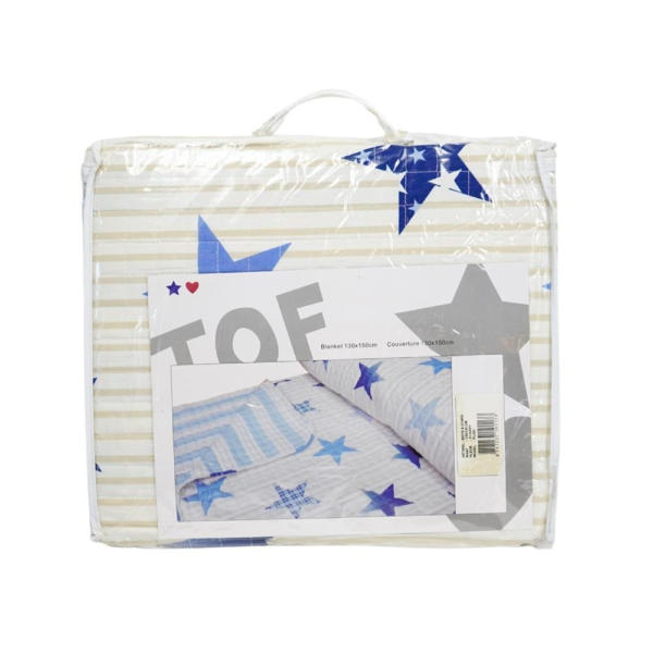 Plaid boys and stars 130/150 marine blauw
