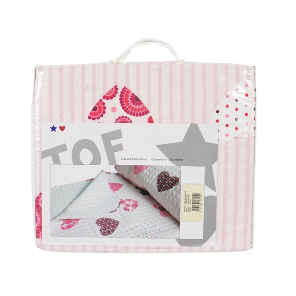 Plaid girls and hearts 130/150 zacht roze
