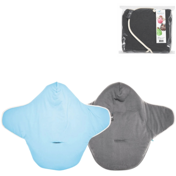 Wallaboo babydeken Coco grijs/ blauw 70 x 90 cm