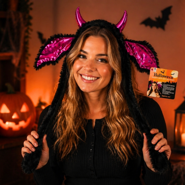 Halloween hoofdband met bewegende oren 55 cm 2 assorti