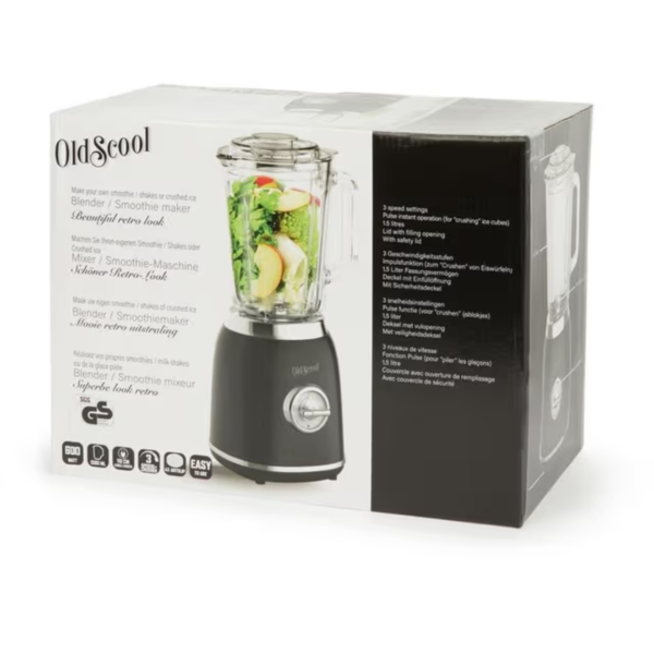 Old Scool blender smoothie maker zwart 600 watt