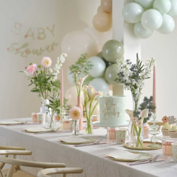 Ginger Ray fotoalbum Hello Baby linnen groen 21 cm