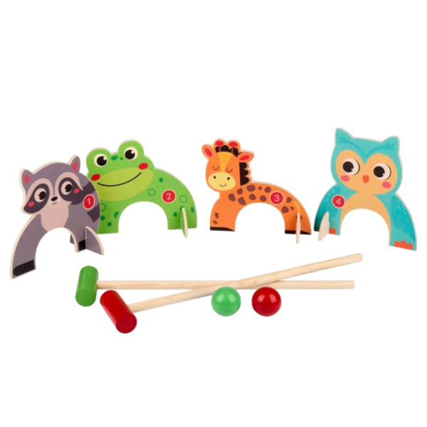 Croquetspel Animal hout 8-delig