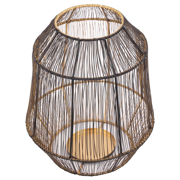 PTMD windlicht Justy M zwart/goudkleurig 32 cm