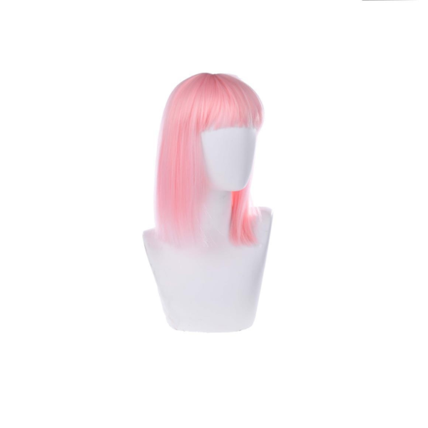 Pruik halflang roze one size