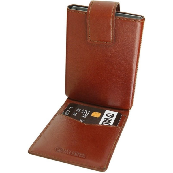 Valenta Card Case Pocket Premium braun Leder