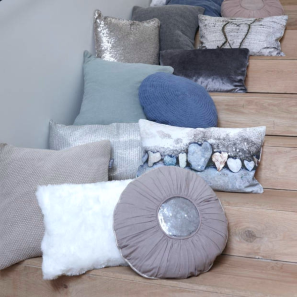 Walra kussenhoes Mette rond grijs 40 cm