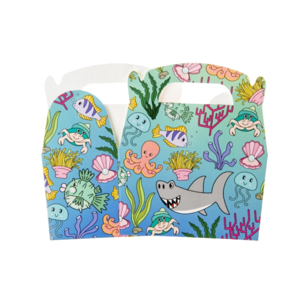 Traktatiedoosje Zeedieren blauw 12,5 cm 12 stuks