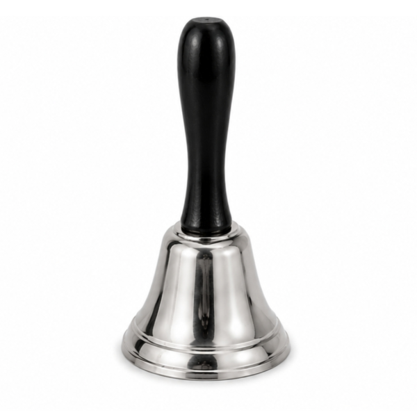 Relaxdays tafelbel zilverkleurig 12,5 cm