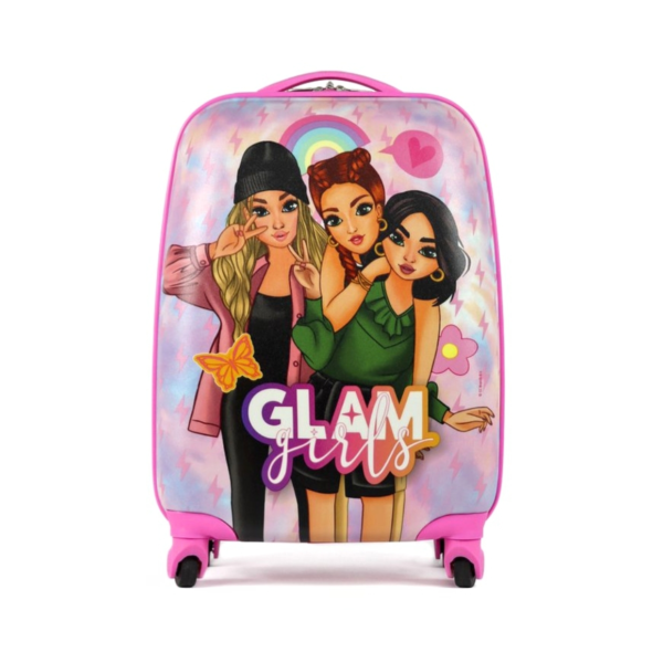 Koffer Glam Girls op wieltjes roze 48 cm