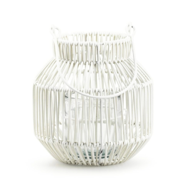 Lantaarn Maren metaal wit 18,5 cm