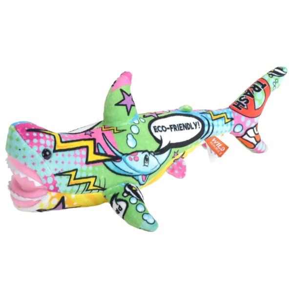 Wild Republic knuffel message EN haai 35 cm