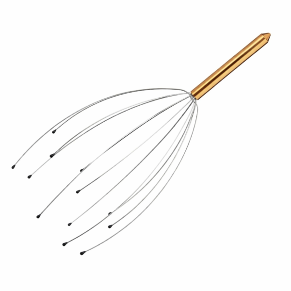 Relaxdays hoofdmassage spin goudkleurig 24,5 cm