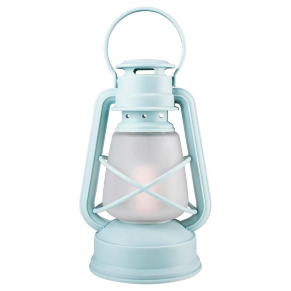 Gusta LED lantaarn op batterij lichtblauw 28 cm