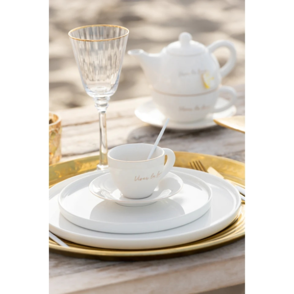 J-LINE espressokopje met schotel 15 cm set van 6