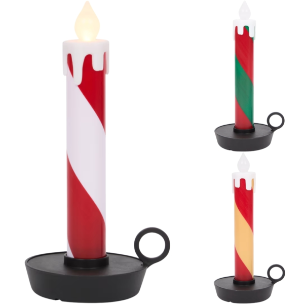 Kerst kaars LED op batterij 20 cm 3 assorti