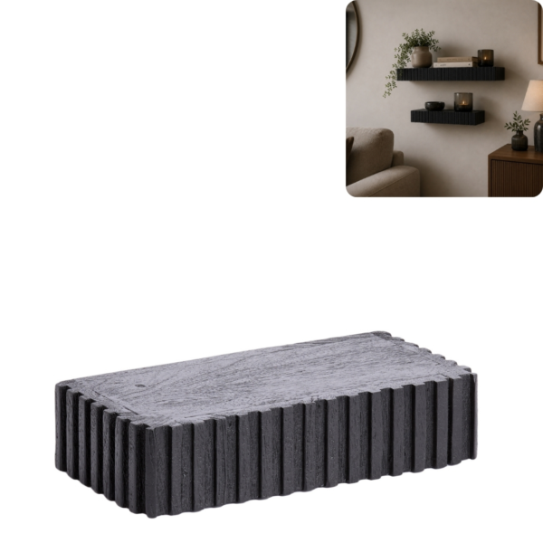 Light & Living wandplank Gatura zwart 30 cm