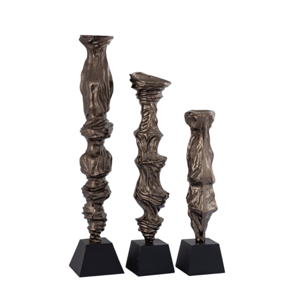 PTMD kandelaar Fleure aluminium bronskleurig S 62 cm