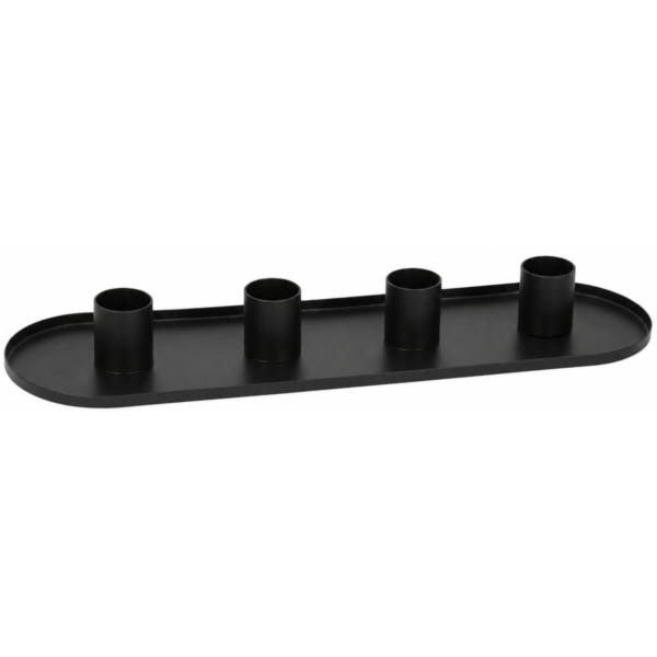 Kandelaar ovaal zwart 30 cm