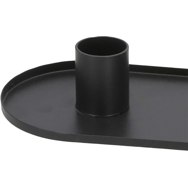 Kandelaar ovaal zwart 30 cm