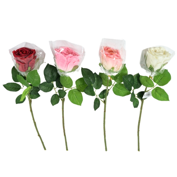 Kunstbloem roos 45 cm 4 assorti