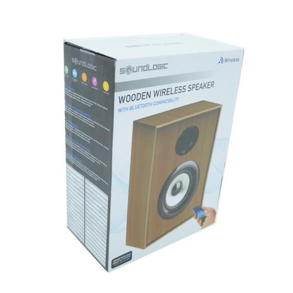 Bluetooth speaker houtkleur 25 cm assorti